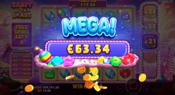 Candy Blitz Bombs 게임기에서 메가 승리